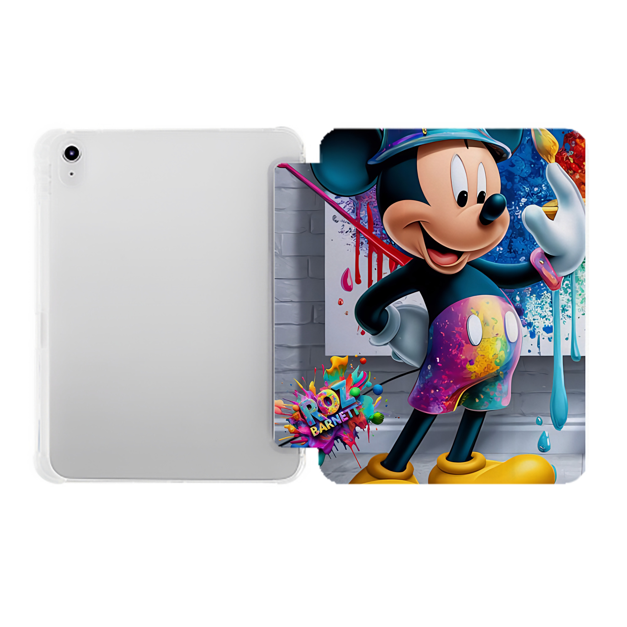 （画像用） ミッキーマウス Mickey Mouse IPad ケース ペン収納付き 三つ折りスタンド PUレザー×シリコン 対応機種9.5/10.5/10.9インチ